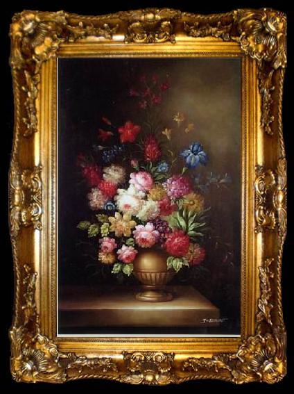framed  unknow artist Floral, beautiful classical still life of flowers.100, ta009-2